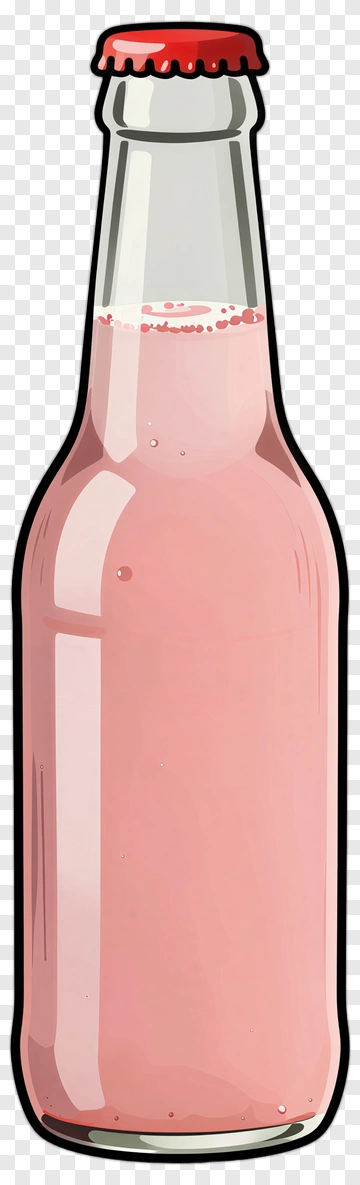 Cartoon Pink Soda Bottle PNG
