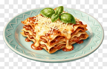 Delicious Lasagna With Fresh Basil PNG