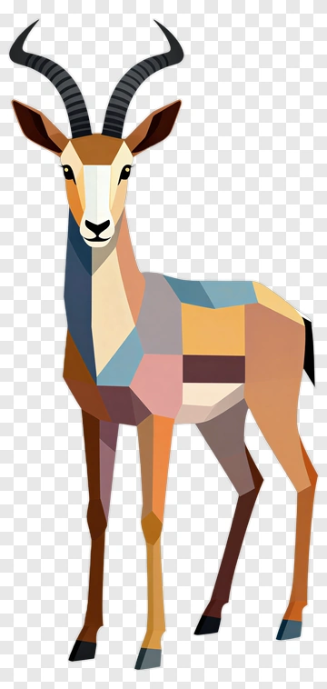 Geometric Antelope Illustration PNG
