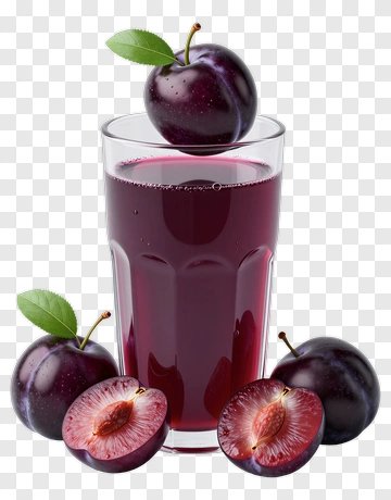 Glass Of Plum Juice With Fresh Plums PNG