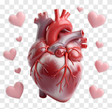 3D Heart Surrounded By Hearts PNG