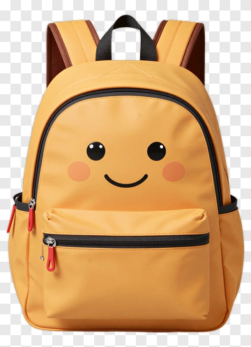 Smiling Yellow Backpack PNG