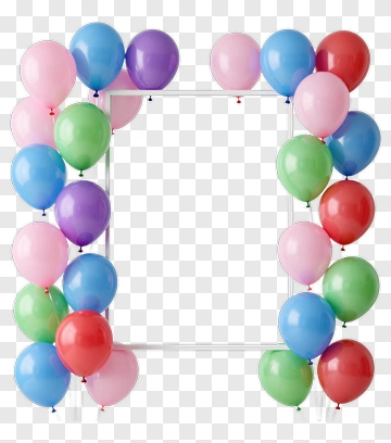 Colorful Balloon Frame PNG