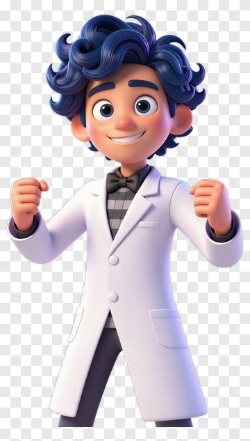 Cartoon Scientist In A Lab Coat PNG