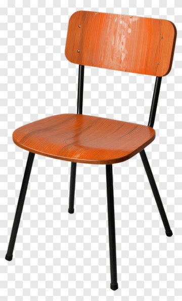 Wooden Chair With Metal Legs PNG
