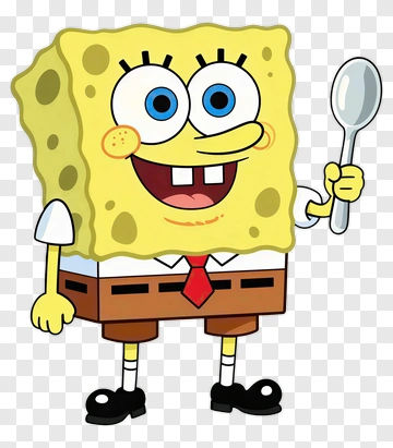 Spongebob Squarepants Holding A Spoon PNG
