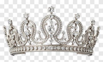 Silver Tiara With Clear Gemstones PNG