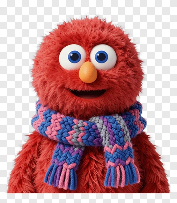 Cartoon Character With Colorful Scarf PNG
