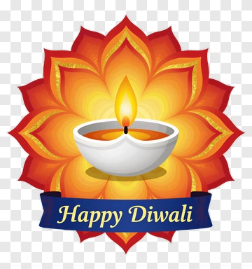 Happy Diwali Candle With Floral Decoration PNG