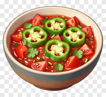 Bowl Of Fresh Salsa With Tomatoes And Jalapeños PNG