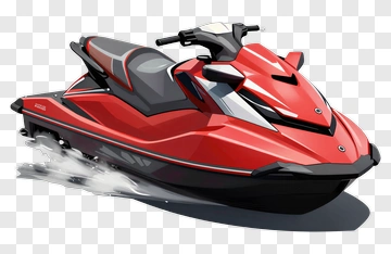 Red Jet Ski On Water PNG