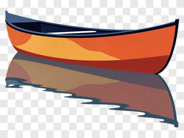 Colorful Canoe With Reflection PNG