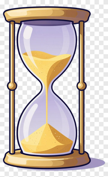 Cartoon Hourglass With Flowing Sand PNG