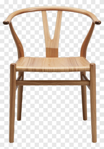 Wooden Chair With A Unique Back Design PNG