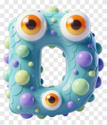 Colorful Cartoon Letter D With Eyes PNG
