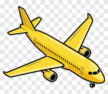 Yellow Airplane PNG