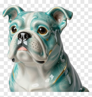 Ceramic Bulldog Figurine PNG