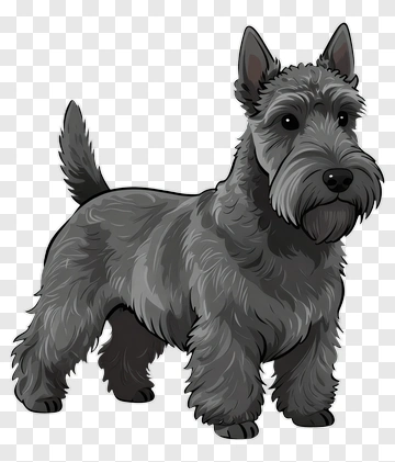 Scottish Terrier Dog Illustration PNG