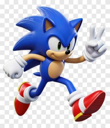 Sonic The Hedgehog Running With A Peace Sign PNG