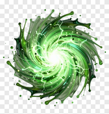 Swirling Green Energy PNG