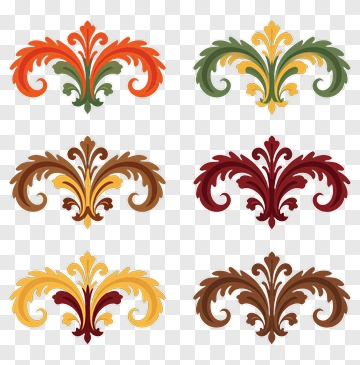 Colorful Floral Ornament Designs PNG