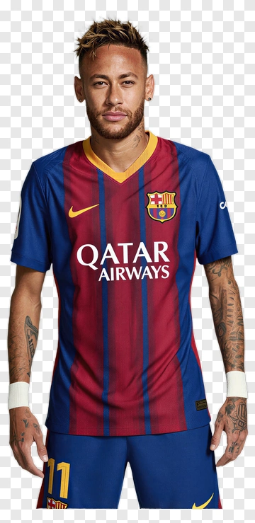 Football Player Wearing Barcelona Jersey PNG