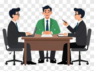 Business Team Collaborating At A Conference Table PNG