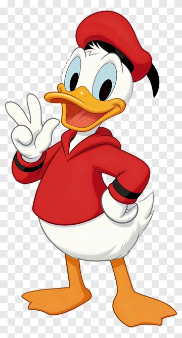 Cartoon Duck Wearing A Red Hoodie PNG