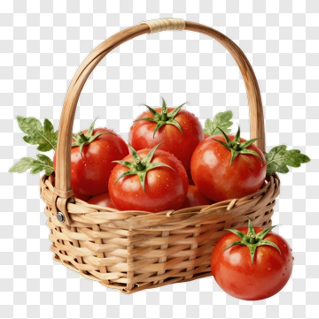Basket Of Fresh Red Tomatoes PNG