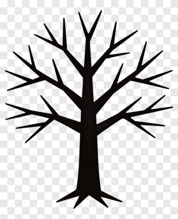 Silhouette Tree With Bare Branches PNG