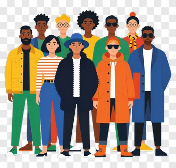 Diverse Group Of People Standing Together PNG