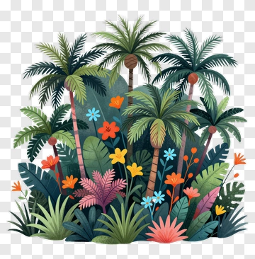Colorful Tropical Jungle PNG