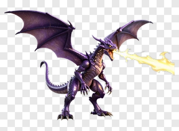 Purple Dragon Breathing Fire PNG