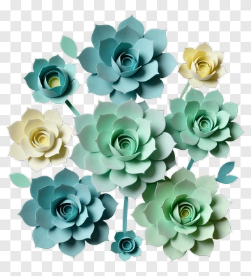 Colorful Paper Succulent Arrangement PNG