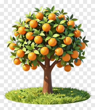 Colorful Orange Tree PNG