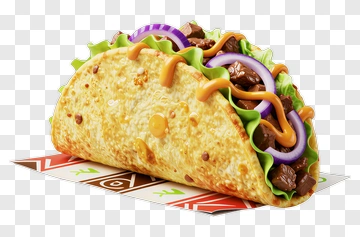 Taco With Beef And Vegetables PNG