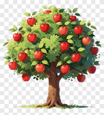 Colorful Apple Tree PNG
