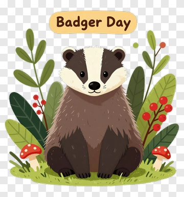 Cartoon Badger For Badger Day PNG