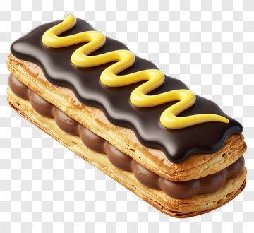 Chocolate Eclair With Cream Filling PNG