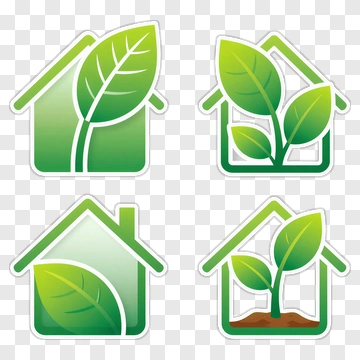 Green Eco House Icons PNG