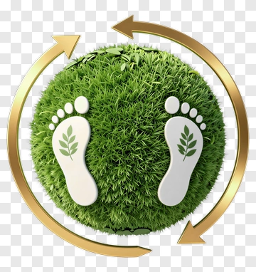 Eco-Friendly Footprint Symbol On Grass PNG