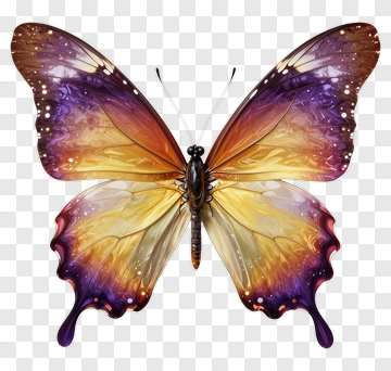 Colorful Butterfly With Gradient Wings PNG