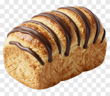 Chocolate Drizzled Bread Loaf PNG