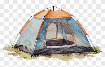 Watercolor Camping Tent PNG