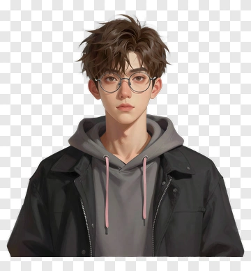Young Man Wearing Glasses And Hoodie PNG