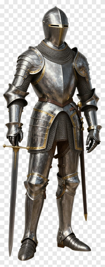 Medieval Knight In Full Armor Holding A Sword PNG