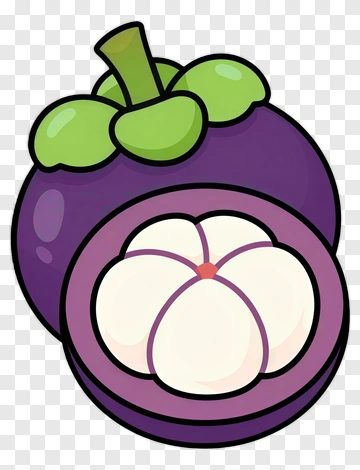 Cartoon Mangosteen Fruit PNG
