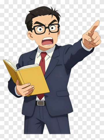 Cartoon Teacher Holding A Book And Gesturing PNG