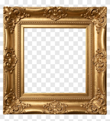 Ornate Gold Picture Frame PNG