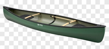 Green Canoe With Wooden Seats PNG